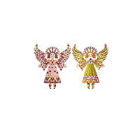 ARFUKA Brooch Angel Brooches Metal Brooch Collar Pin Broche Christmas Pins and Brooches Christmas Birthday Gift for Men and Women Pack of 2