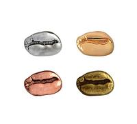 ARFUKA Brooch Metal Coffee Bean Badge Pin Brooches Backpack Lapel Pin Accessory for Clothing Bags Jackets DIY Crafts Pack of 4