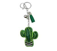 ARFUKA Cactus Crystal Rhinestone Keyring Alloy PU Leather Keychain Jewelry Car Bag Charm Accessories