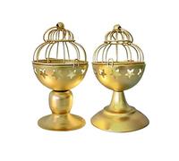 ARFUKA Candle Holder Set Decorative Candle Lantern Holder Brass Star Hollow Gold Votive Candle Holders Tea Light Holders for Christmas, Wedding, Table Centerpiece, Home Decoration Pack of 2
