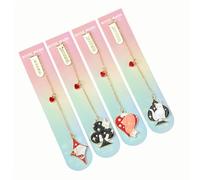 ARFUKA Cat Motif Metal Bookmark with Pendant - Cute Page Holder Clip Reading Accessories for Book Lovers Writers & Readers