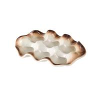 ARFUKA Egg Holder Egg Tray 6 Cups Egg Storage Holder Rack Ceramic Egg Basket Egg Storage Container for Refrigerator Countertop Cabinet White