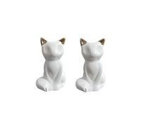 ARFUKA Ceramic Fox Statue Set Mini Animal Sculptures Rustic Decorative Figurines for Living Room, Bedroom, Office & Shelves Pack of 2