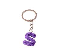 ARFUKA Charming Letters Rose Flower Keyring for Women - Initial Letter S Alphabet Keychain Pendants, Handbag Jewelry Décor