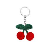 ARFUKA Cherry Keyring Cute hand-knitted Fruit Hanging Key Chain Keychain Key Holder for Purse Backpack Car Keys Charm Accessories