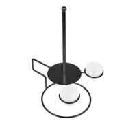 ARFUKA Chicken Rack Stand Stainless Steel Holder Multifunctional Multifunctional Doughnut Stand Tower Onion Ring Stand Rack with 2 Food Dip Sauce Cups Black