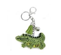 ARFUKA Crocodile Crystal Keyring Alloy PU Leather Animal Keychain Jewelry Car Bag Charm Accessories