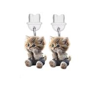ARFUKA Cute Flat Acrylic Cat Phone Dust Plug Charm Lightning Port Protector Cover Compatible with iPhone 15, 14, 13, 12, 11, Pro/Max & AirPods Pack of 2