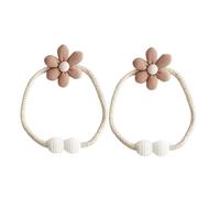 ARFUKA Flower Rope Curtain Tiebacks Decorative Drapery Holdbacks No Tools Required for Home, Cafe, Balcony Pack of 2 Brown