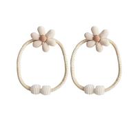 ARFUKA Flower Rope Curtain Tiebacks Decorative Drapery Holdbacks No Tools Required for Home, Cafe, Balcony Pack of 2 Beige