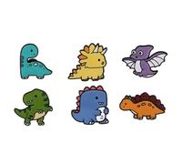 ARFUKA Funny Dinosaur Enamel Pins Cute Alloy Brooch Lapel Pin Set for Women, Men, Teens - Mini Badge Accessories for Backpacks, Jackets, Bags Pack of 6