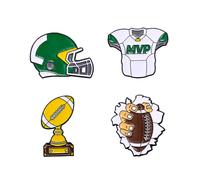 ARFUKA Funny Soccer Enamel Pins Cartoon Alloy Brooch Lapel Pin Set for Women, Men, Teens - Mini Badge Accessories for Backpacks, Jackets, Bags Pack of 4