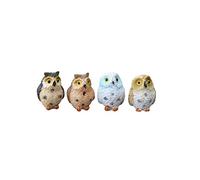 ARFUKA Garden Decor Owl Decor Animal Statue Mini Resin Owl Ornaments Lawn Ornament Decor Landscape Decor for Garden, Yard, Garden Pack of 4