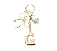 ARFUKA Gold Initial Letter Keyring Personalized Charm for Sister, Besties, Mom Cute Keychain for Keys, Backpack, Bag Dainty Keyfob for Her Birthday, Christmas (Letter G)