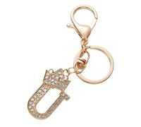 ARFUKA Gold Initial Letter Keyring with Rhinestones - Crown Metal Personalized Keychain Charm Bag Charm for Keys, Backpack, Bag - Ideal for Sister, Besties, Mom on Birthday, Christmas (Letter U)