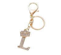 ARFUKA Gold Initial Letter Keyring with Rhinestones - Crown Metal Personalized Keychain Charm Bag Charm for Keys, Backpack, Bag - Ideal for Sister, Besties, Mom on Birthday, Christmas (Letter L)