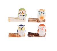ARFUKA Incense Holder Owl Incense Stick Holder Ceramic Insence Burner Ash Catcher Insense Stand Ornament for Aromatherapy Yoga Meditation Home Living Room Office Decor Pack of 4