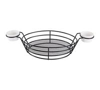 ARFUKA Iron Multifunctional French Fry Basket & Serving Rack with 2 Sauce Cups Ideal for Chips, Onion Rings, Chicken Wings & Fast Food Party, Kitchen & Restaurant Tableware