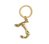 ARFUKA Keyring Alphabet Keychain Stainless Steel Letter J Initial Key Ring Birthday Key Chain for Men and Women Gold
