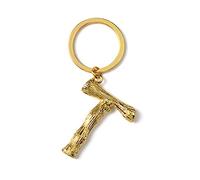 ARFUKA Keyring Alphabet Keychain Stainless Steel Letter T Initial Key Ring Birthday Key Chain for Men and Women Gold