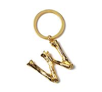 ARFUKA Keyring Alphabet Keychain Stainless Steel Letter W Initial Key Ring Birthday Key Chain for Men and Women Gold
