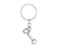 ARFUKA Keyring Dumbbell Pendant Keychain Metal Unisex Key Organizer Holder Funny Keyring Birthday Christmas Wedding Valentine's Day Gift for Men and Women Silver