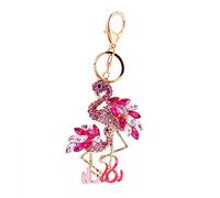 ARFUKA Keyring Flamingo Pendant Keychain Rhinestone Crystal Keyring Car Key Chain Key Holder Handbag Purse Charm, Gift Ideas for Her, Gift Exchange Ideas