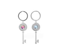 ARFUKA Keyring Gemstone Key Keychain Zinc Alloy Key Chain Metal Keyfob Key Ring Gift for Christmas and Birthday Pack of 2