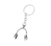 ARFUKA Keyring Headset Pendant Keychain Metal Key Ring Charm Jewellery Christmas Birthday Keyrings Key Chain Key Ring Holder for Men and Women Silver