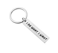 ARFUKA Keyring I Do What I Want Engraved Keychain Stainless Steel Key Chain Key Ring for Men and Women