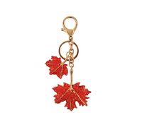 ARFUKA Keyring Maple Leaf Pendant Keychain Rhinestone Crystal Key Holder Bag Pendant Key Chain Women Gift for Birthday Christmas Festival