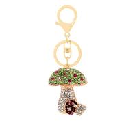 ARFUKA Keyring Mushroom Pendant Keychain Rhinestone Crystal Keyring Car Key Chain Key Holder Handbag Purse Charm, Gift Ideas for Her, Gift Exchange Ideas