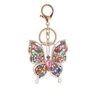 ARFUKA Keyring Rhinestone Butterfly Pendant Keychain 3d Animal Iced Out Metal Key Ring Charm Jewellery Christmas Birthday Gift Keyrings Key Chain Key Ring Holder for Men and Women