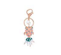 ARFUKA Keyring Rhinestone Fish Pendant Keychain 3D Animal Iced Out Metal Key Ring Bag Charm Christmas Birthday Gift Keyrings Key Chain Key Ring Holder for Men and Women