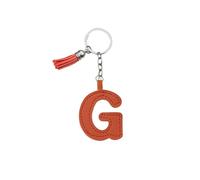 ARFUKA Letter Keyring with Colored PU Leather Tassel Pendant Alphabet G Keychain- Cute Bag Charm, Backpack Decoration Accessories for Women & Men