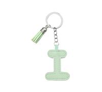 ARFUKA Letter Keyring with Colored PU Leather Tassel Pendant Alphabet I Keychain- Cute Bag Charm, Backpack Decoration Accessories for Women & Men