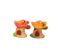 ARFUKA Mushroom Decor Garden Decor Mini Resin Mushroom House Ornaments Lawn Ornament Decor Landscape Decor for Garden, Yard, Garden Pack of 2