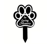 ARFUKA Pet Grave Markers Dog & Cat Paw Print Memorial Plaques Outdoor Cemetery Decorations Sympathy Remembrance Gifts for Loss of Pet