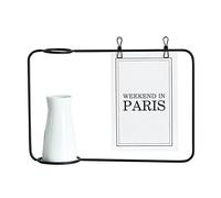 ARFUKA Photo Frame Iron Clip Picture Frame Desk Photo Display Picture Frames with Clips and Vase 9.8 * 6.9 inch for Desktop Decoration (Black)