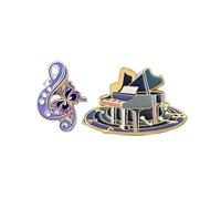 ARFUKA Piano and Musical Notes Enamel Pins Cartoon Alloy Brooch Lapel Pin Set for Women, Men, Teens - Mini Badge Accessories for Backpacks, Jackets, Bags Pack of 2