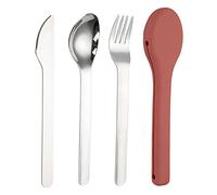 ARFUKA Portable Camping Utensil Set with Case - 3-Piece Stainless Steel Spork Knife Fork | Reusable Travel Cutlery Set for Adults & Kids | Lightweight for Picnic, Hiking, Backpacking, Office Lunch