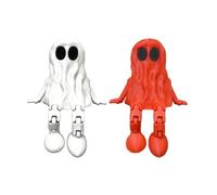 ARFUKA Posable 3D Printed Ghost Figure Halloween Decorations Mini Indoor & Outdoor Ornament Halloween Décor Pack of 2