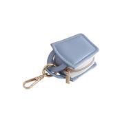 ARFUKA PU Leather Jewelry Ring Holder Box with Keyring Portable Gym & Travel Storage Case Zippered Organizer with Interior Pocket (Blue)