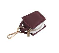 ARFUKA PU Leather Jewelry Ring Holder Box with Keyring Portable Gym & Travel Storage Case Zippered Organizer with Interior Pocket (Red)