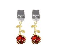 ARFUKA Red Rose Phone Dust Plug Charm Lightning Port Protector Cover Compatible with iPhone 16, 14, 13, 12, 11, Pro/Max & AirPods Pack of 2