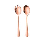 ARFUKA Salad Servers Stainless Steel Salad Spoon Fork Serving Set Salad Mixing Dinner Fork and Spoon Long Handle Salad Server Set Kitchen Cooking Utensil Cutlery Set Rose Gold