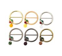 ARFUKA Shirt Clips for Women Clothing Cinch Clip Scarf Ring Wintage Metal Round Circle Clip Buckle Clothes Corner Knotted Button T-shirt Ties Rings Pack of 6