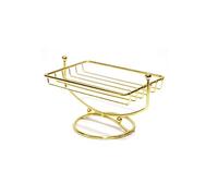 ARFUKA Soap Dish Stainless Steel Soap Basket Soap Saver Soap Sponges Scrubber Holder for Bathroom & Kitchen Gold