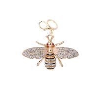 ARFUKA Sparkling Crystal Rhinestone Bee Keyring Elegant Gold-Tone Bee Design Keychain Key Ring Jewelry for Women Men, Bag Purse Charm Accessory