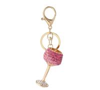 ARFUKA Sparkling Crystal Rhinestone Keyring Wine Glass Design Keychain Car Key Ring Jewelry for Women Men, Bag Purse Charm Accessory